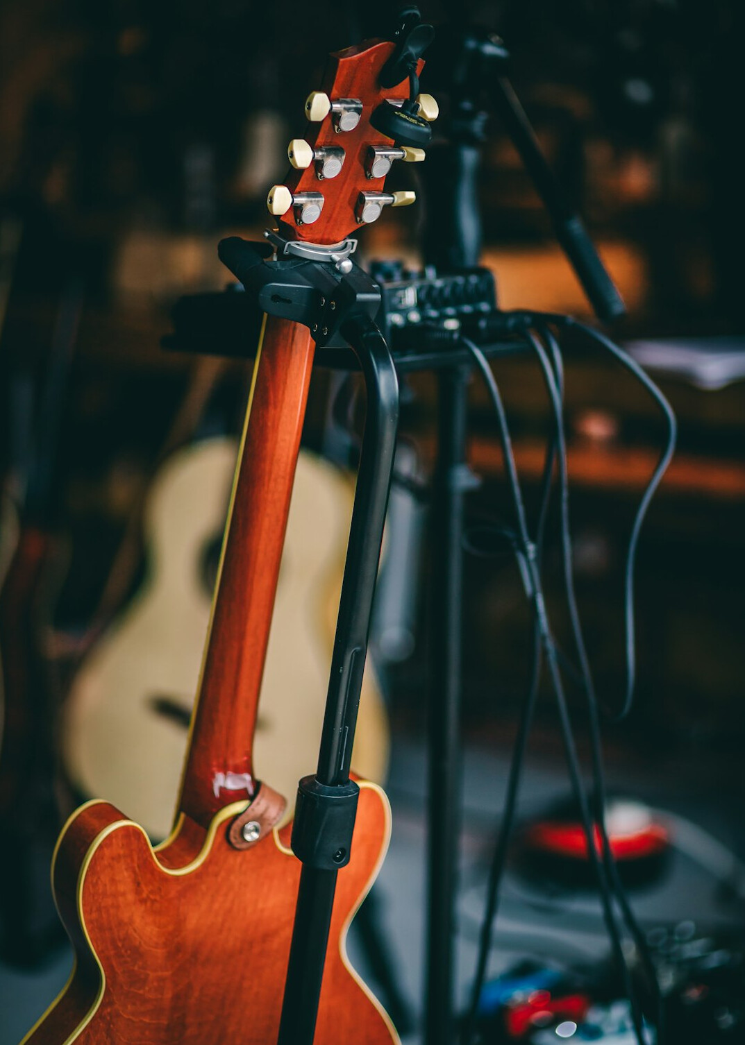 Studio microphone on a stand