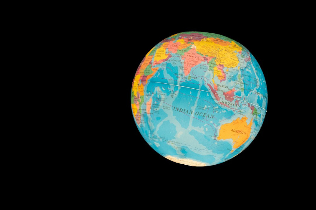 Global network connections over the earth at night